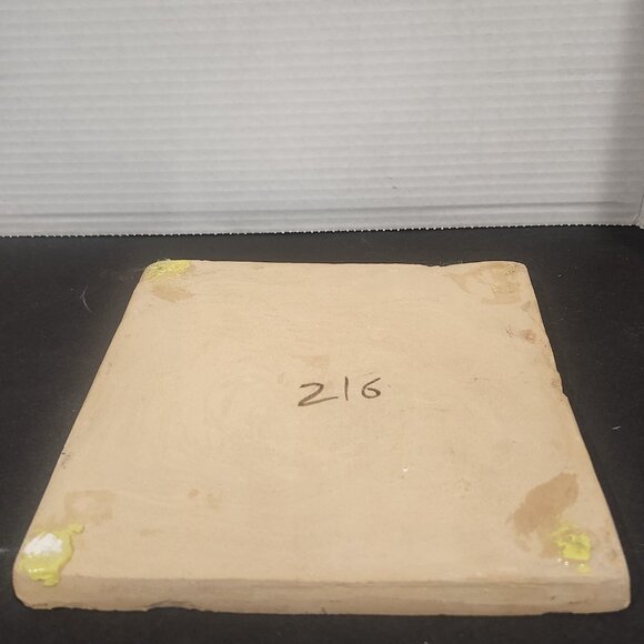 Vintage Kitchen ClayTile Hand Painted with a Mortar & Pestle Grazed 8.25" - Picture 6 of 6